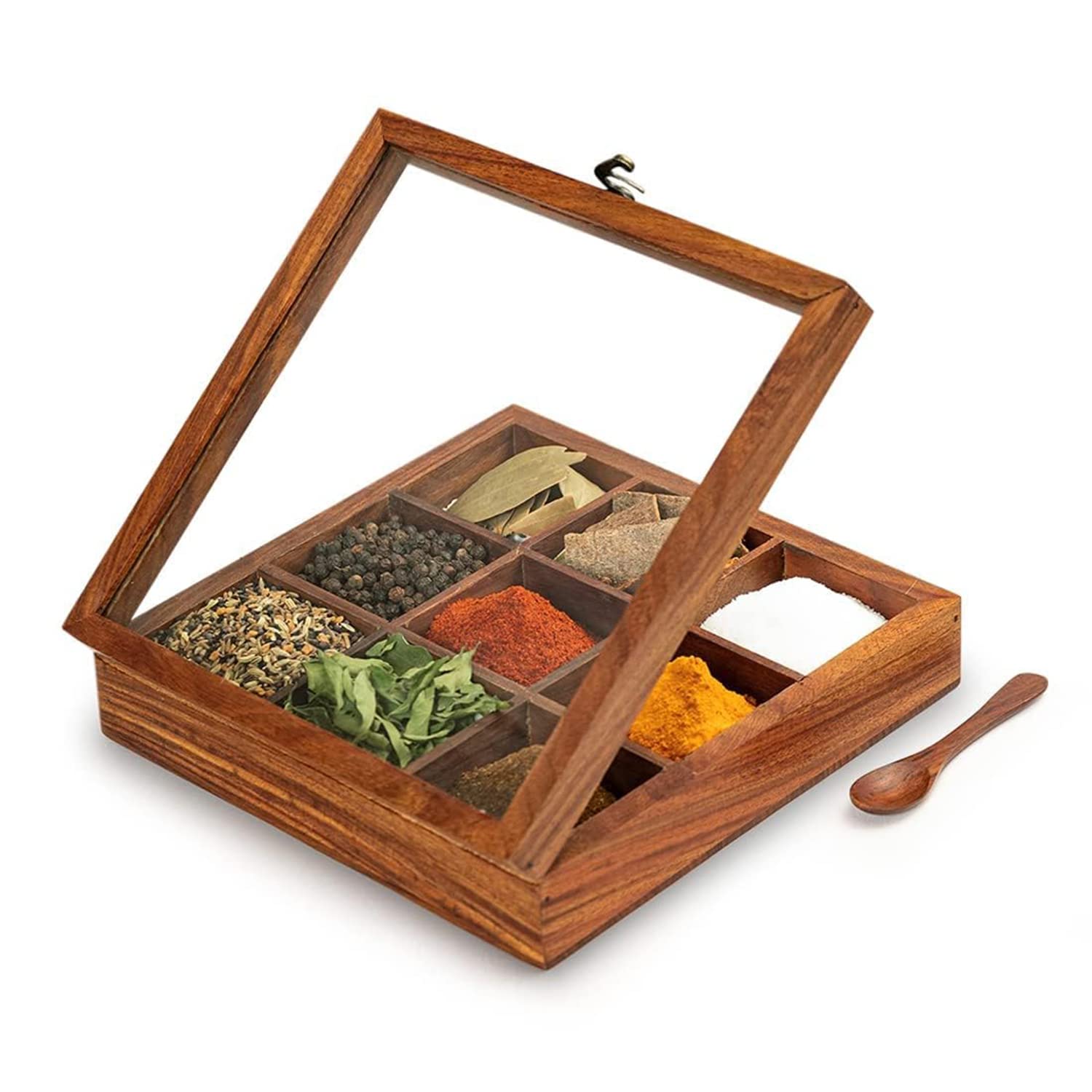 Handcrafted Seesham wooden spice box - Image 2